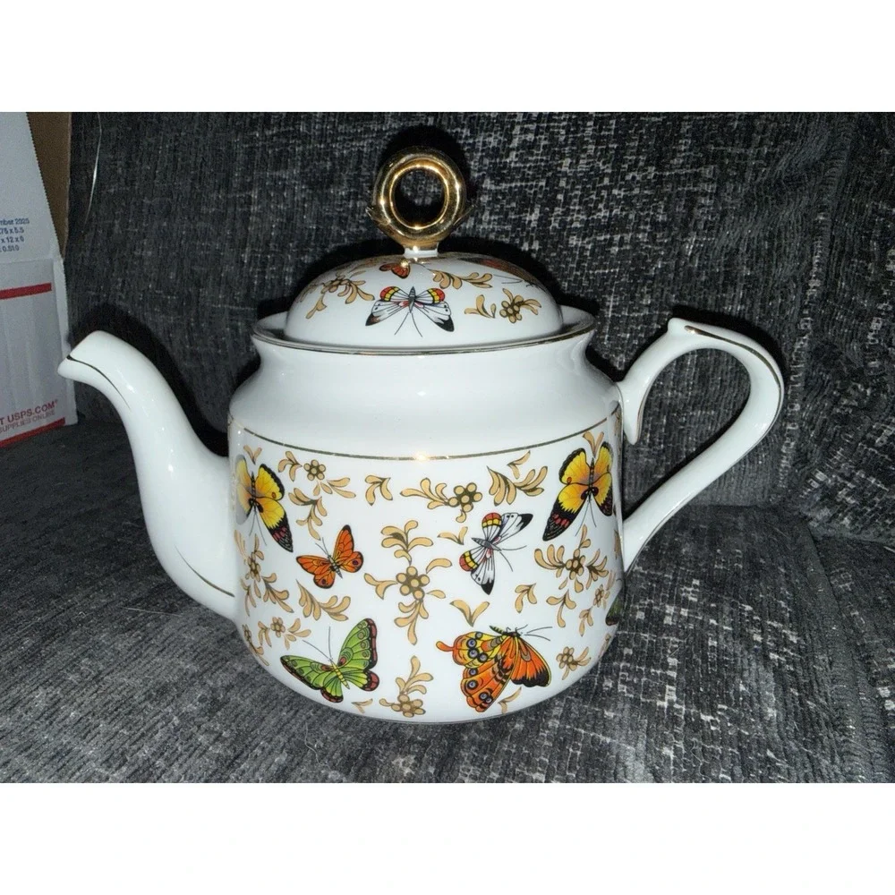 Teaware Butterflies Porcelain Teapot 7